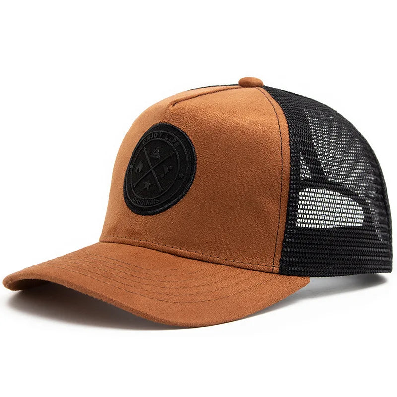 Populär mesh-baseballkeps, unisex, moderiktig, avslappnad, andningsbar, med bokstavsikon, hiphop-trucker-keps, utomhussport, pappakeps