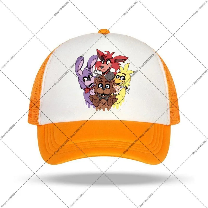 FNAF beisbolo kepurė „Five Nights at Freddy’s“ unisex kepurės nuo saulės su animacinių filmų ir anime motyvais, berniukams ir mergaitėms skirtos mados kepurės, gimtadienio šventės dovanos