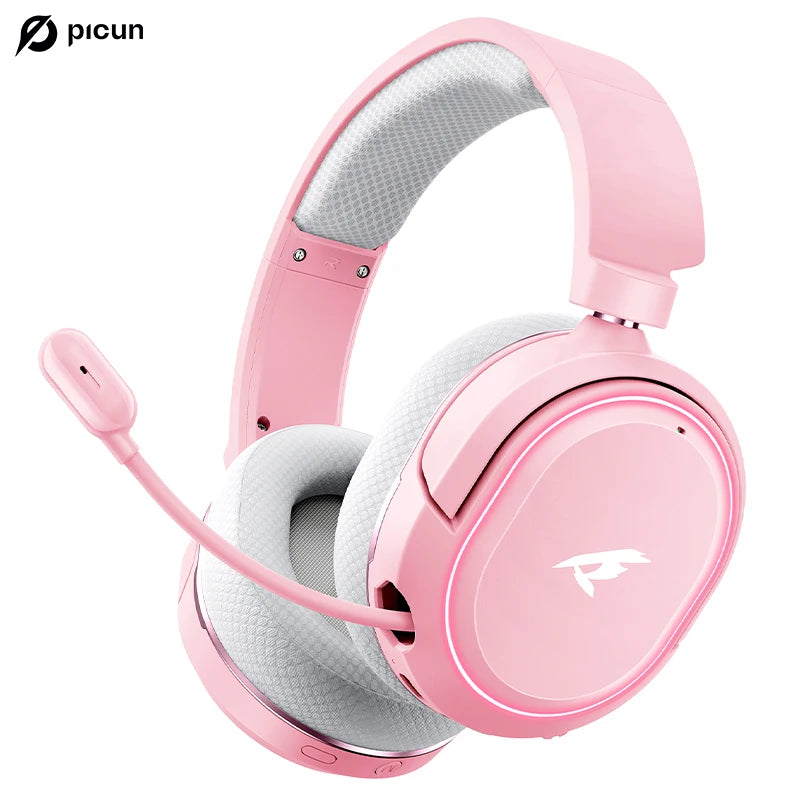 Auscultadores Gaming Sem Fios Picun G2 Bluetooth 5.3 – Som Surround 7.1, Microfone ENC, Bateria de 100H, Auscultadores de Baixa Latência para PC, PS5, PS4, Switch e Mobile