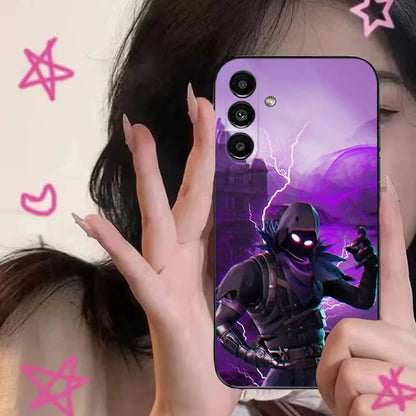 Калъф за телефон R-Royales F-Fortnites за Samsung S24,S21,S22,S23,S30,Ultra,S20,Plus,Fe,Lite,Note,10,9,5G, черен мек калъф
