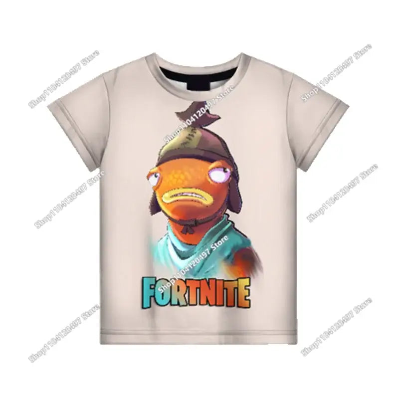 Anime Fortnite T-Shirts Girl Clothing T-Shirt Boys White Cartoon Tees Baby Summer Shirts Cute Printed Tops Costume