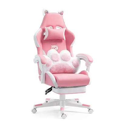 Chaise de jeu ergonomique avec lumières LED RGB, dossier inclinable réglable en hauteur, chaise de bureau en cuir PU pour joueurs, bureau d'ordinateur