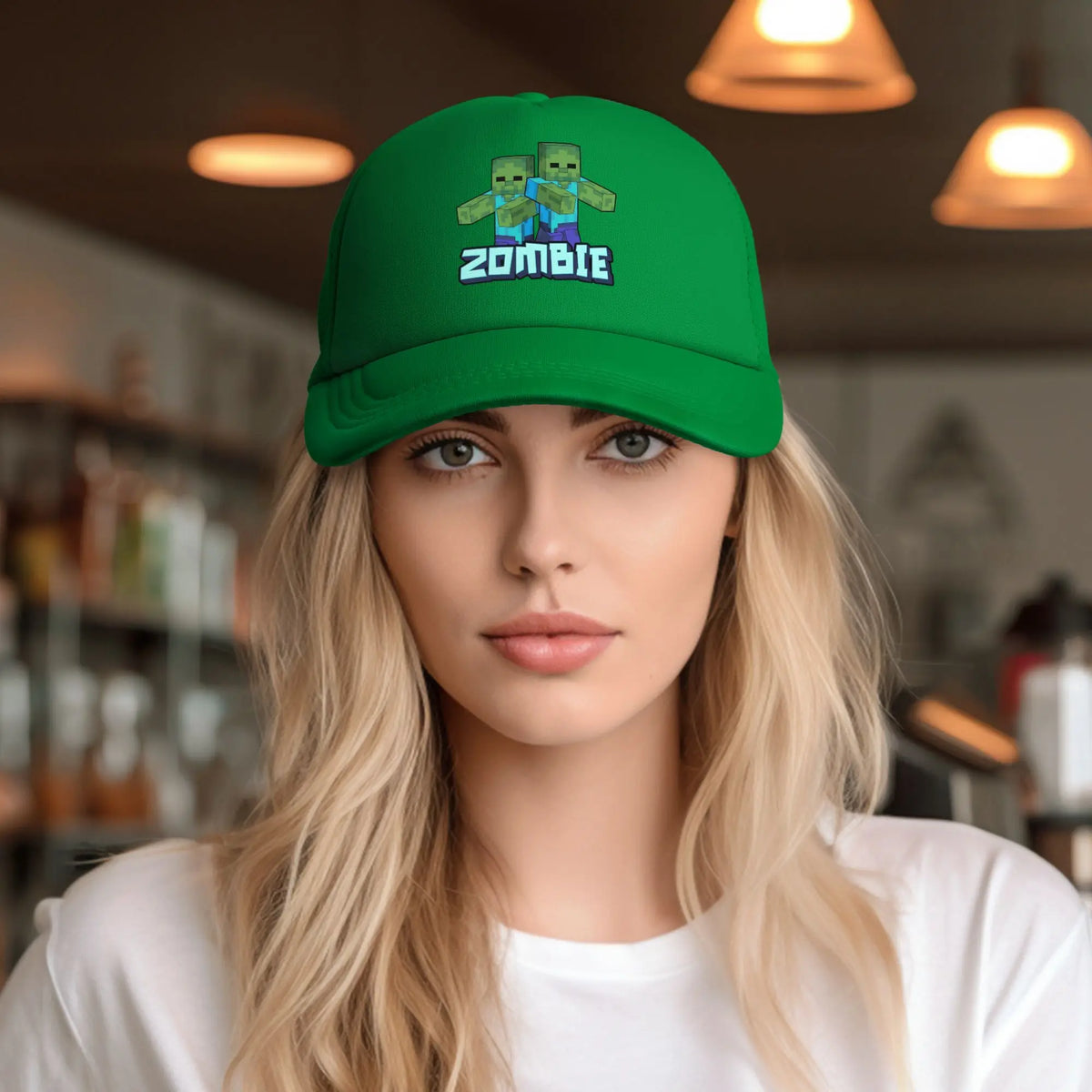 Suaugusiųjų „Creepers“ zombių priešiškos minios stiliaus „Trucker“ kepurės, tinklinės beisbolo kepurės, poliesterinės kepurės, saulės kepurės, reguliuojamos golfo kepurės, vasarinės kepurės