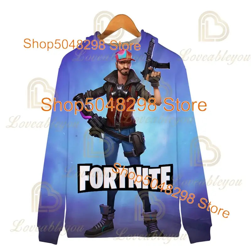 Fortnite Adults Kids Wear Kids Zipper Hoodies Game 3D Print Boys Girls Harajuku Sweatshirt Long Sleeve Tops Teen Clothes