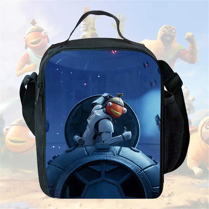 Lunch Bags for Children, Cartoon Fortnite School Picnic Bags for Girls and Boys, Kids Insulated Cooler Lunch Bags Portable Lightweight