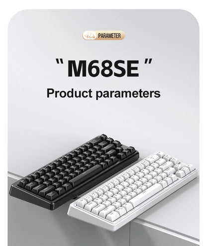 FREEWOLF M68SE Tastatur mit mechanischem Tippgefühl, 68 Tasten, Mini, kabelgebunden, kompakt und leise, für Laptops, Gaming und Bürogebrauch