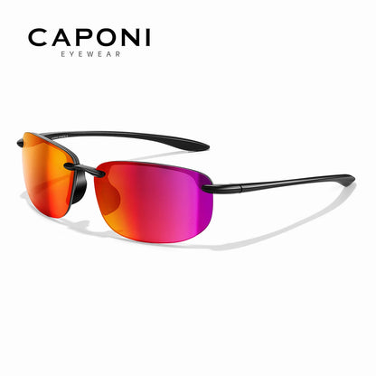 CAPONI Polarized Sunglasses For Men Original Design Outdoor Sport Running Driving Sun Glasses Photochromic Black Shades BS36502