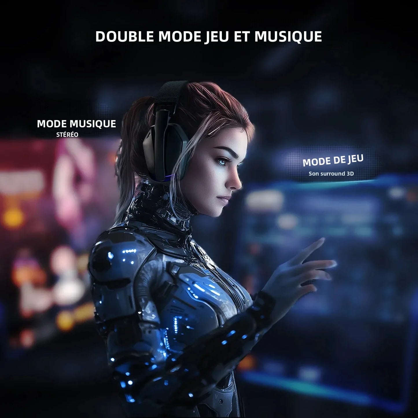 EKSA 2.4GHz Wireless Gaming Headphones With Mic USB/Type C Ultralight Foldable Over-Ear Bluetooth Headset Gamer For PC/PS5/Xbox