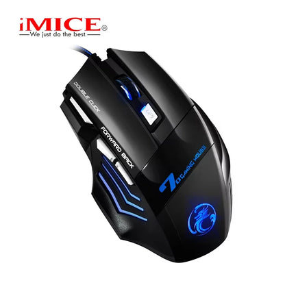 Ergonomic Wired Gaming Mouse 7 Buttons LED 3200 DPI USB Computer Gamer Mouse iMICE X7 Gaming Mouse and mouse pads For PC Laptop