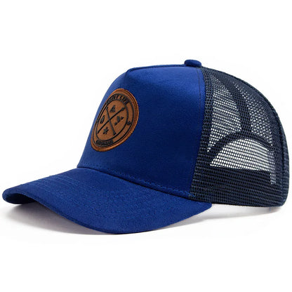 Populär mesh-baseballkeps, unisex, moderiktig, avslappnad, andningsbar, med bokstavsikon, hiphop-trucker-keps, utomhussport, pappakeps