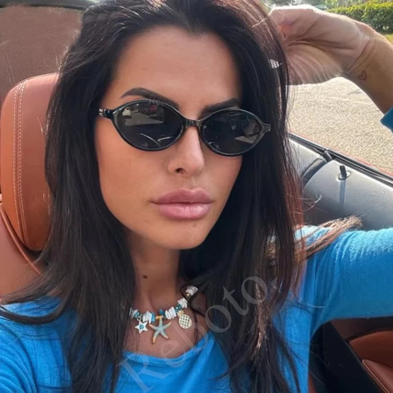 Cute Small Frame Oval Women's Sunglasses Sexy Leopard Retro Luxury Sun Glasses Ladies Fashion Shades Trends Eyewear Unique