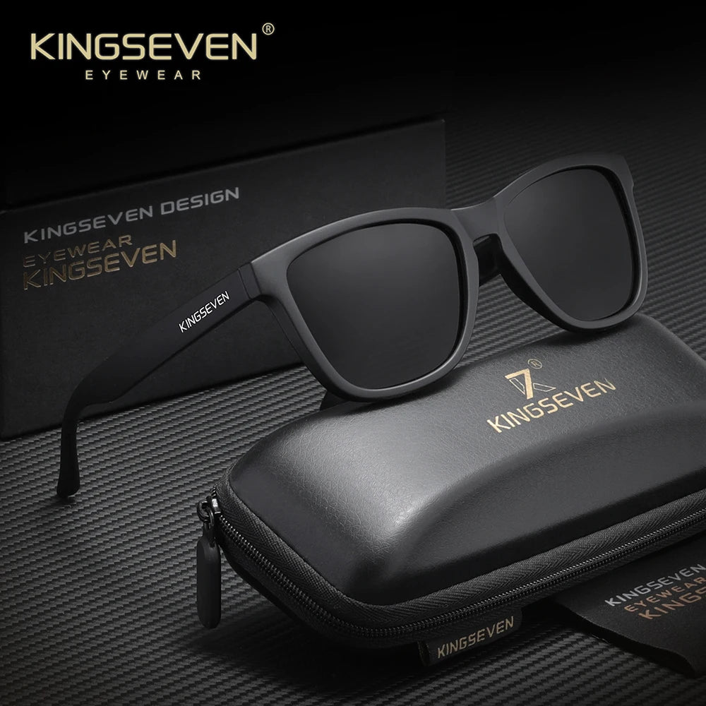 KINGSEVEN Brand Casual Driving Glasses Square Frame Men's Sunglasses Polarized Outdoor Travel Eyewear
