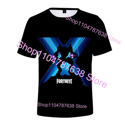 T-shirt de verão Raven Ultima Knight F-Fortnite, t-shirt masculina com estampado 3D Banana Peely, tops de jogo Battle Royale, presentes de aniversário