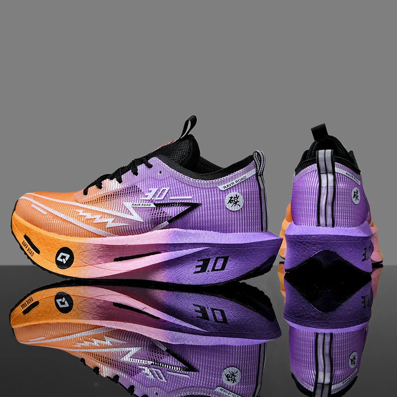 Zapatillas deportivas de carbono para hombre, antideslizantes, acolchadas, cómodas, para carreras, entrenamiento y running; zapatillas de tenis de malla, informales para mujer