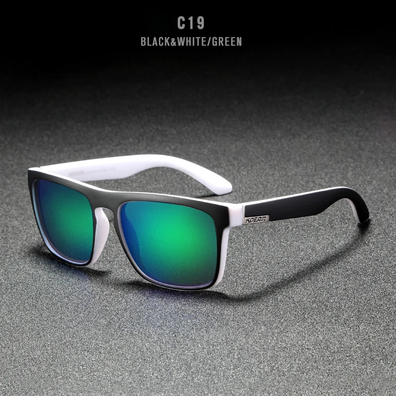 KDEAM Polarized Designer Square Sunglasses Men or Women Elastic Paint Frame Mirror Sun Glasses 17 Colors Available