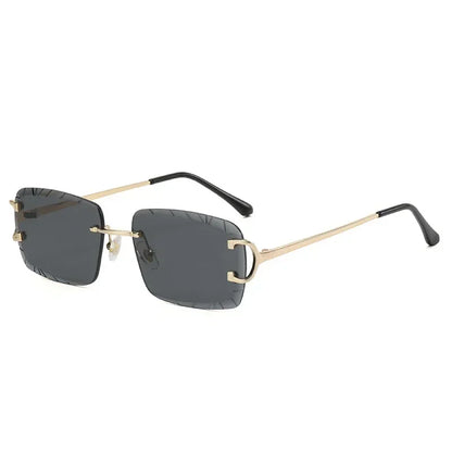 Fashion Square Sunglasses Vintage Women Men Frameless Sun Glasses Rimless Retro Luxury Brand Designer Eyeglasses UV400 Travel