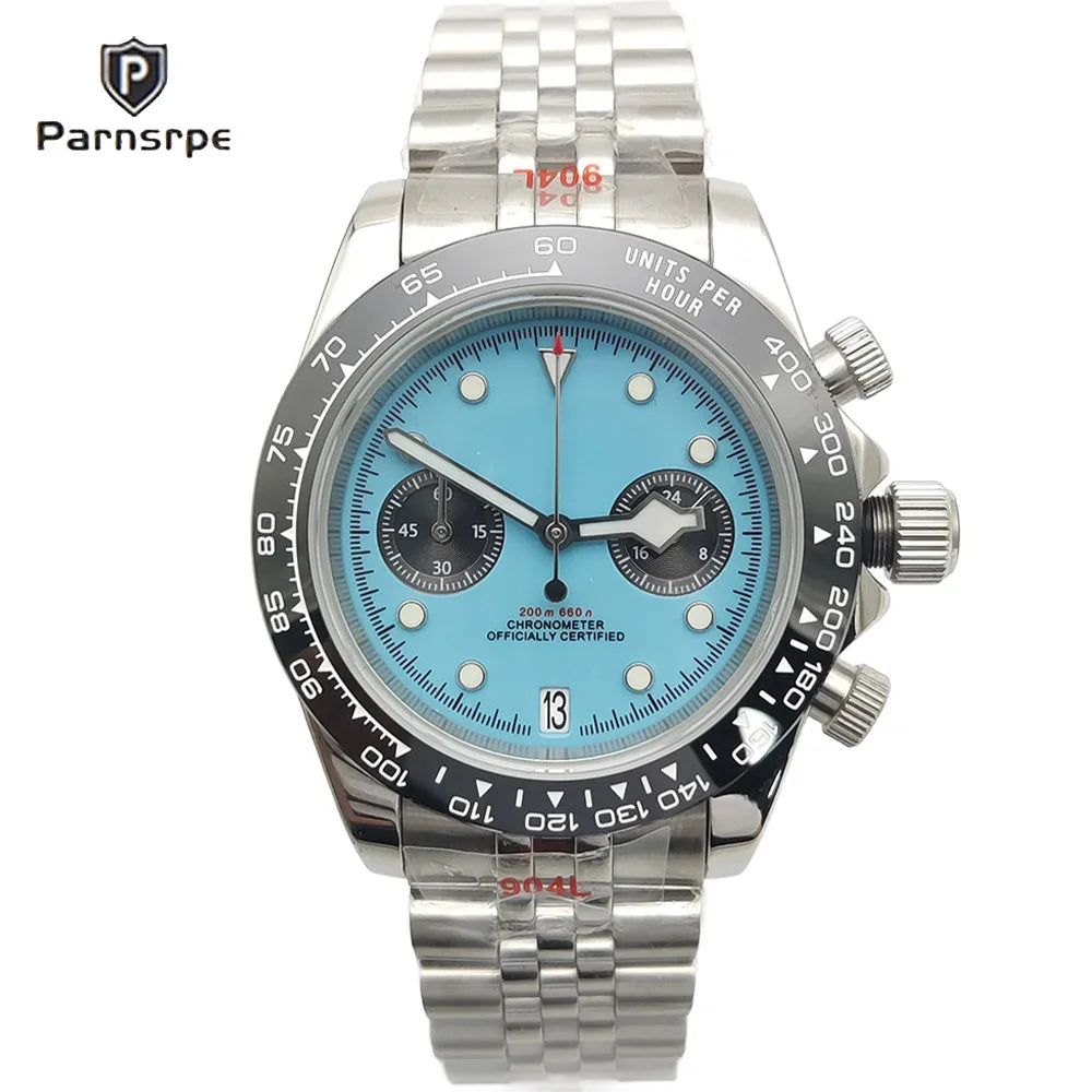 Men's watch 2025 new design vintage quartz watch 5ATM waterproof sports chronograph AR sapphire VK64 watch relogio masculino