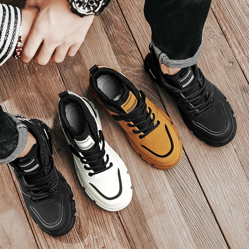 Bottes montantes Unky jaunes et noires 2026 pour hommes – Imperméables et résistantes à l'usure, idéales pour les adolescents du Golfe