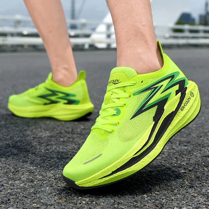 Nuove scarpe da running con piastra in carbonio per maratona, da uomo e donna, sportive, traspiranti, leggere, comode, antiscivolo e casual