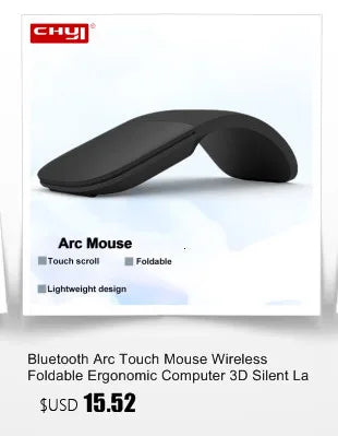 Bluetooth Wireless Arc Touch Mouse For Microsoft PC Laptop 1200DPI Optical Folding Mause Slim Notebook Gaming Computer Mice