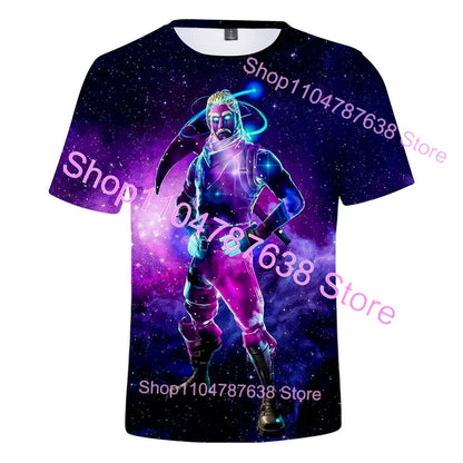 T-shirt de verão Raven Ultima Knight F-Fortnite, t-shirt masculina com estampado 3D Banana Peely, tops de jogo Battle Royale, presentes de aniversário