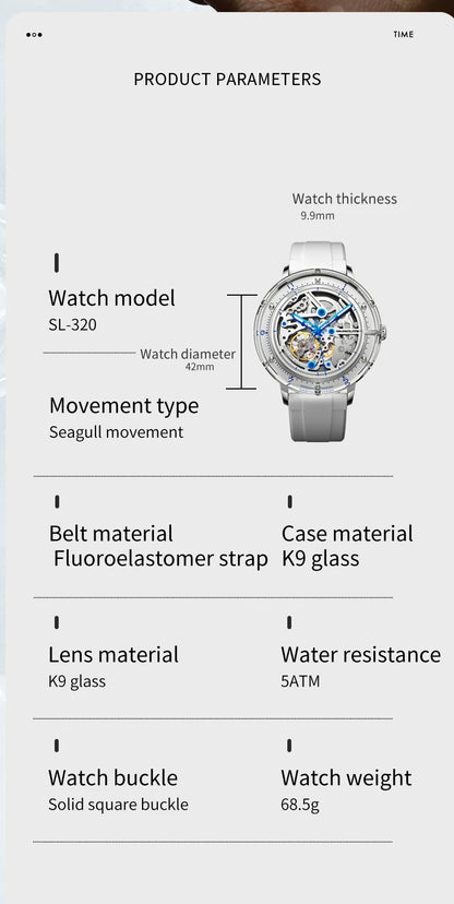 Luxury Brand Mens Automatic Watches Pagani Design Transparent Mechanical Watch For Men Sport Mechanical Skeleton Wristwatch Relo