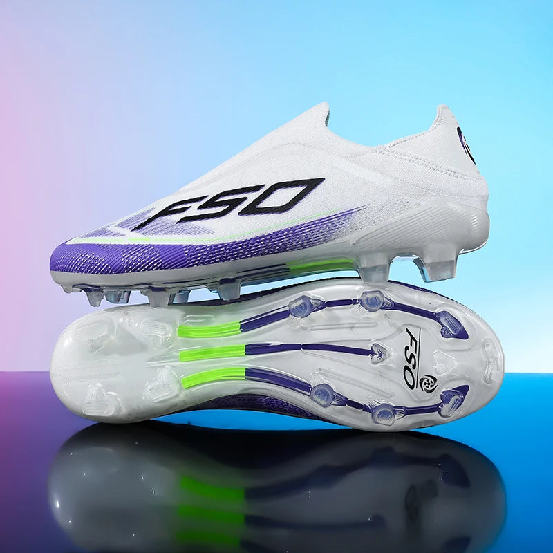New Men Football Boots Non-Slip Outdoor Sneakers Match Grass Cleats High-quality Soccer Shoes Futsal Hot-selling High-top Light