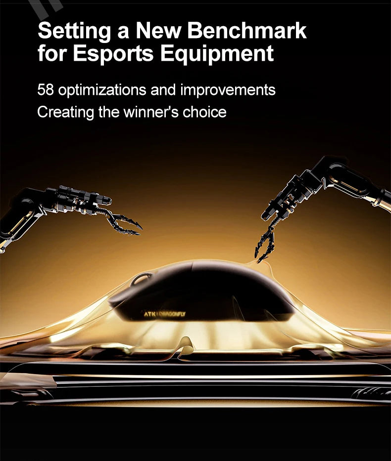 ATK Dragonfly A9 Ultimate brezžična gaming miška A9 Air PAW3950, ultralahka ergonomska e-športna miška za igričarje FPS CSGO A9 Ultra