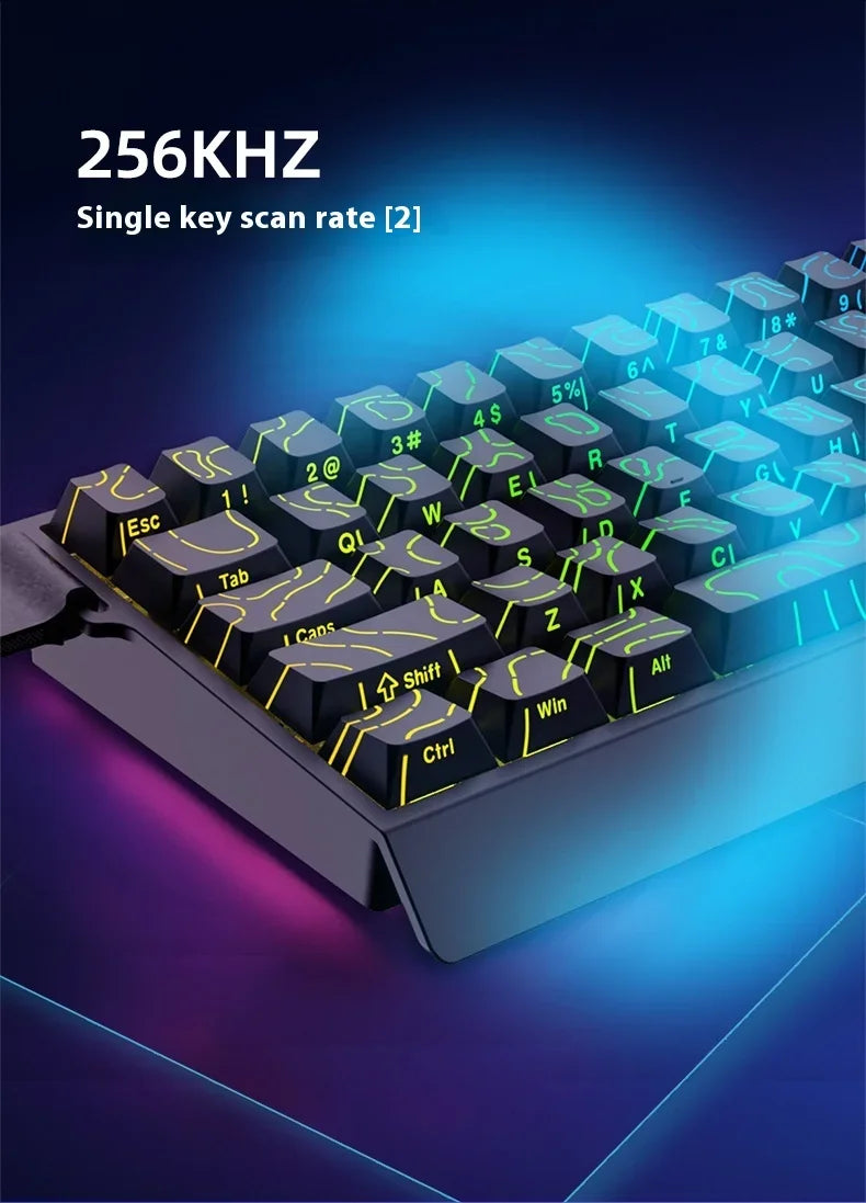 Teclado mecánico IROK Carotmas Mercury68 con interruptores magnéticos, 8K, 68 teclas, RT0.004mm, baja latencia, teclado gaming con cable personalizable para PC, ideal para regalo