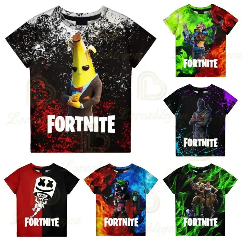 Battle Royale T-shirt Fortnite Victory T-Shirt Kids Tops Girls Boys Clothes Harajuku Tees Children 3D 2025 New Design
