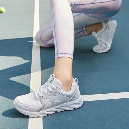 Pantofi de alergare Xtep, pantofi sport antiderapanti și moi pentru femei, cu parte superioară din piele, cu amortizare a șocurilor, adidași pentru femei 879318110073