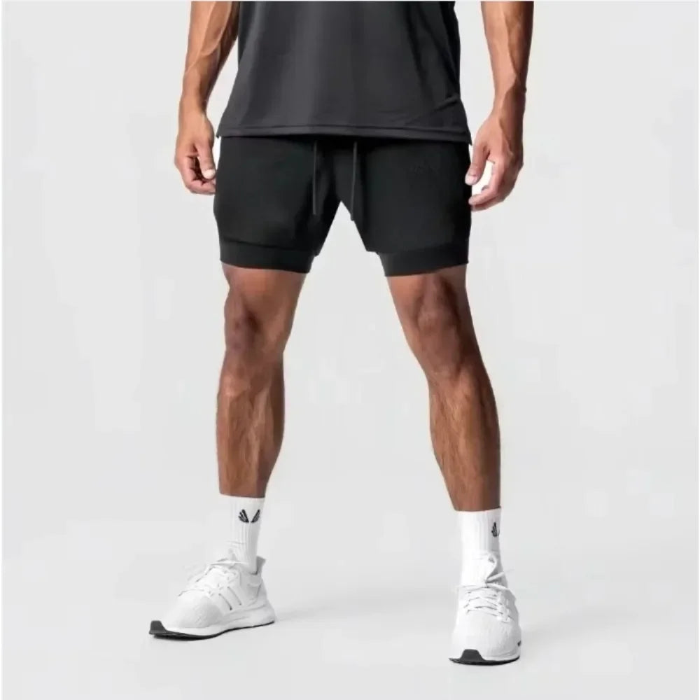  Dragon Ball Men's Double-layer Shorts Son Goku Summer Japanese Anime Fake Two-piece Sports Fitness Quick-drying Shorts