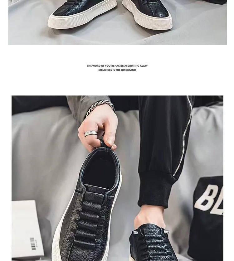 Zapatillas deportivas para hombre, calzado informal, zapatos planos para hombre, zapatillas ligeras de cuero sintético (PU), calzado transpirable, zapatillas deportivas blancas para hombre