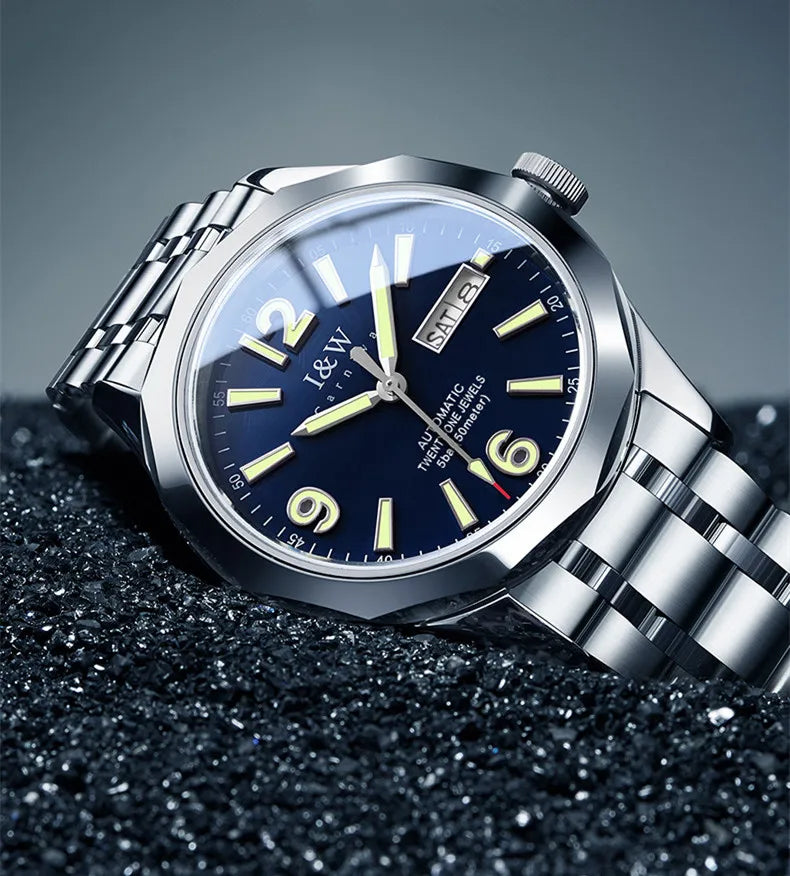 Reloj CARNIVAL luxus mechanikus férfi karóra volfrámból, MIYOTA 8205 automata szerkezettel, vízálló.