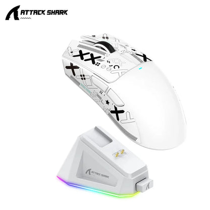 Attack Shark X11 Wireless Gaming Mouse with RGB Charging Dock, PAW3311 Sensor, 22000 DPI, Tri-Mode Bluetooth, 1000Hz Polling Rate Gaming Mouse