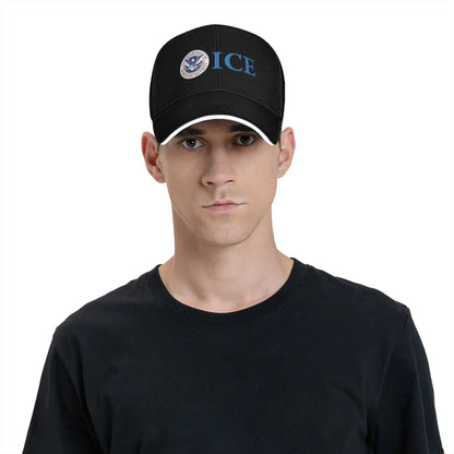 Immigration and Customs Enforcement  ICE  Casual Baseball Cap  Hiking Fishing Trucker Hat Summer Men Fashion Baseball Caps