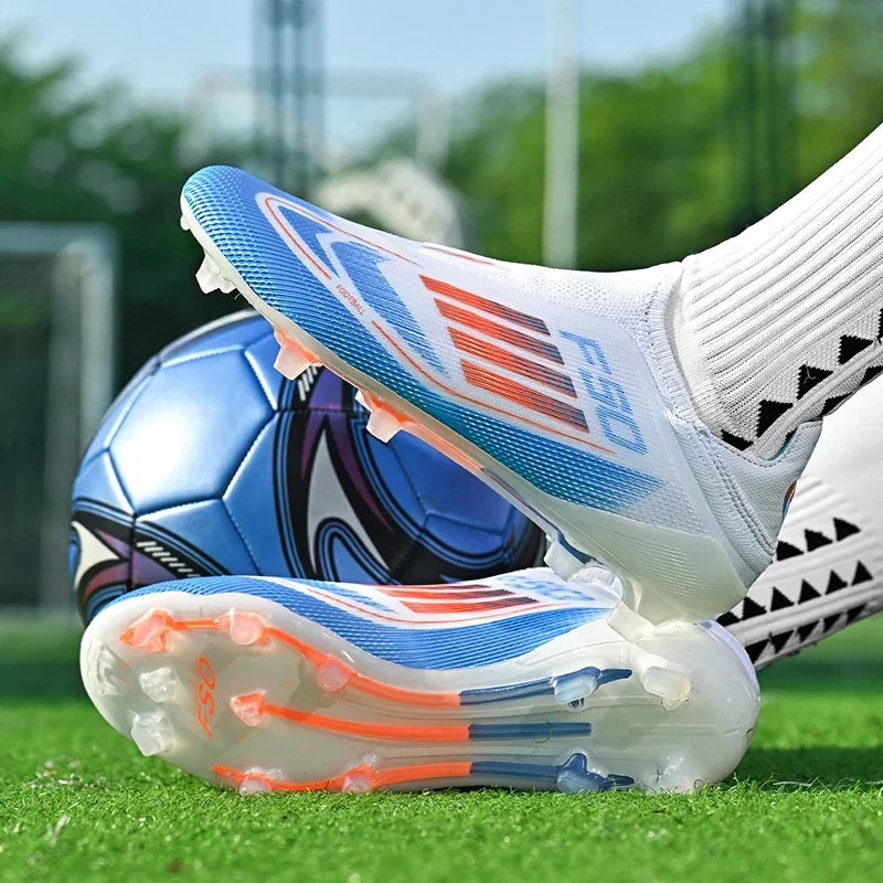 Nouvelles chaussures de football pour hommes, crampons longs d'entraînement, chaussures de football pour matchs en extérieur, crampons pour garçons et adultes, respirantes, antidérapantes, confortables pour le sport