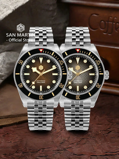 San Martin New 40mm BB Diver Watch Top Brand Classic Mens Watches NH35 Automatic Mechanical Sapphire Waterproof Reloj SN0128