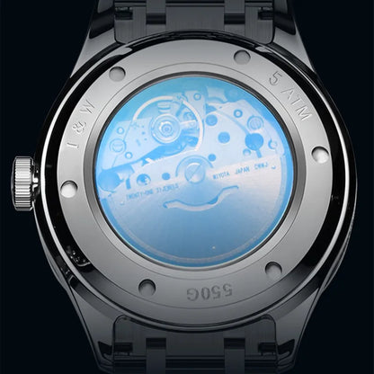 Reloj CARNIVAL luxus mechanikus férfi karóra volfrámból, MIYOTA 8205 automata szerkezettel, vízálló.