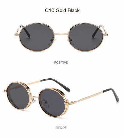 Oval Steampunk Sunglasses For Women Retro Sun Glasses Male Female Brand Designer Metal Frame Eyewear Lentes De Sol Mujer