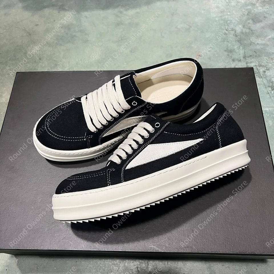 Casual Shoes Men Low Top Quality Denim Lace Up Thick Sole Luxury Designer Hip-hop Dunk Sport Trainers Women Summer Flat Sneakers