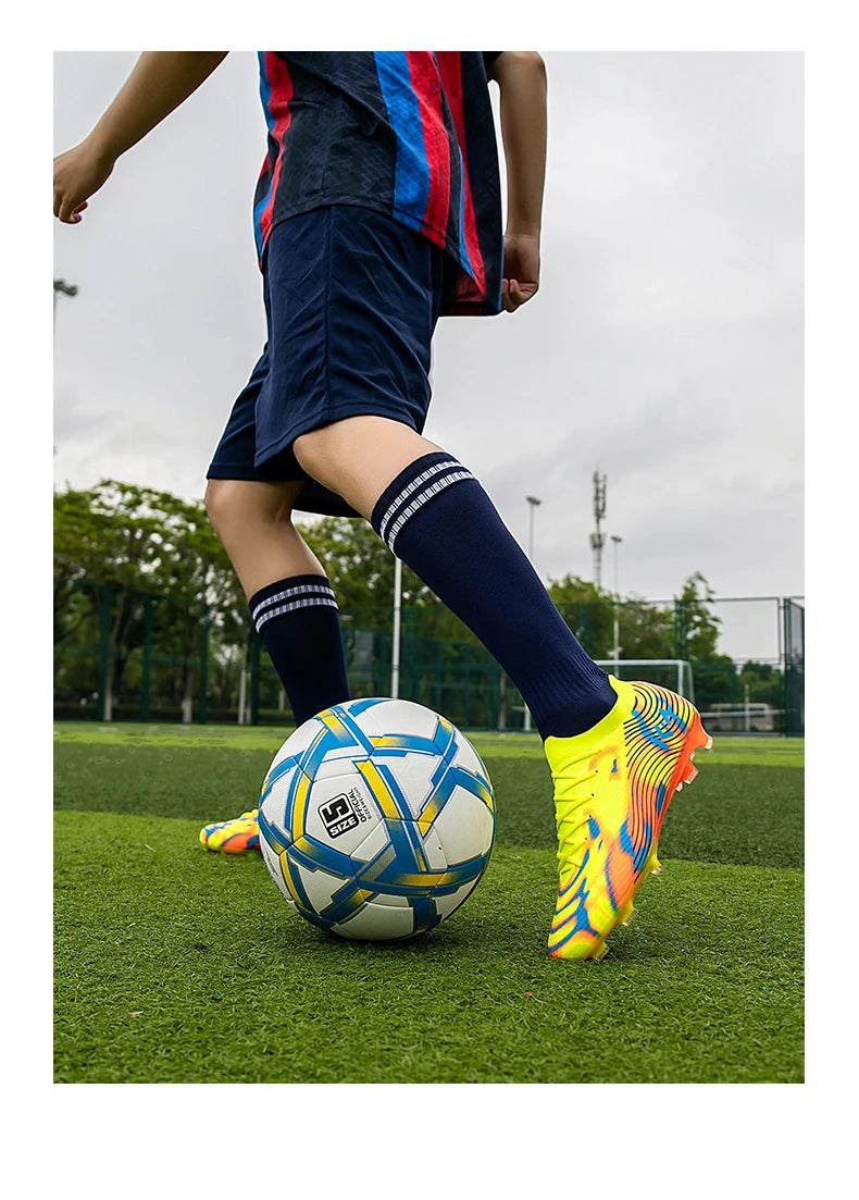 Chaussures de football à crampons longs pour adultes, résistantes à l'usure, respirantes, crampons de football pour hommes, chaussures de sport professionnelles pour entraînement et matchs