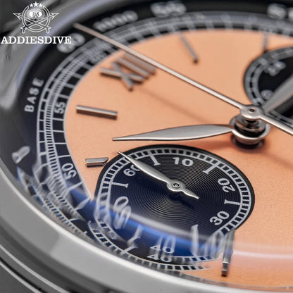ADDIESDIVE Reloj Hombre  Multifunctional Chronograph Watch VK64 Leather Watch 10Bar Waterproof Mens Quartz Watches часы