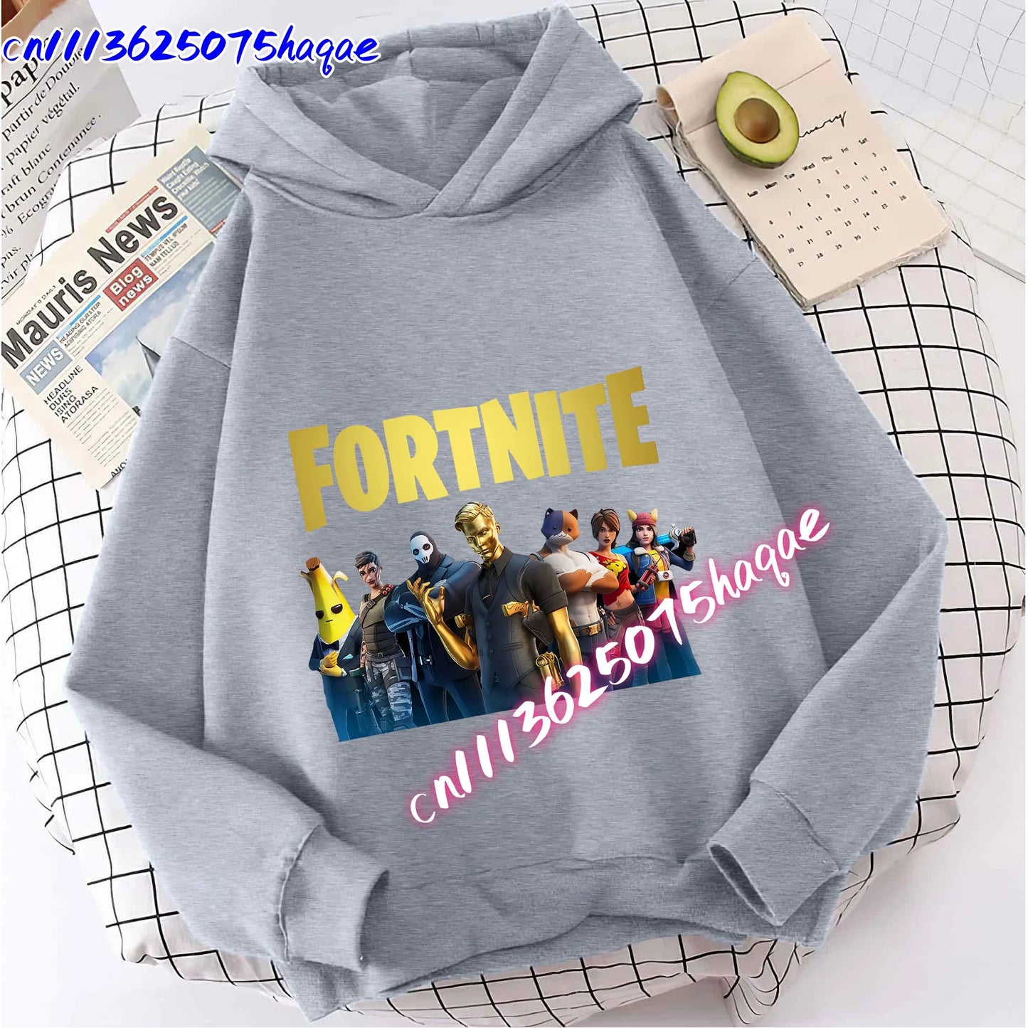 Nowa bluza dziecięca z kapturem Fortnites z nadrukiem postaci z gry, styl kreskówkowy, jesienna odzież casualowa, zimowa bluza dla chłopców