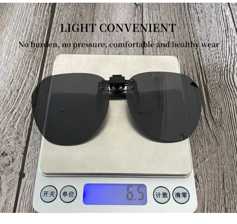 Men Fashion Clip On Polarized Sunglasses Lens Women Driver Flash Mirror Lens Sun Clips Glasses Cover Night Vision Eyewear UV400