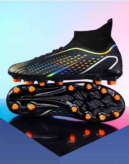 Men Outdoor Football Boots FG/TF Professional Training Soccer Shoes Cleats Turf Futsal Match Grass Unisex Non-slip Breathable