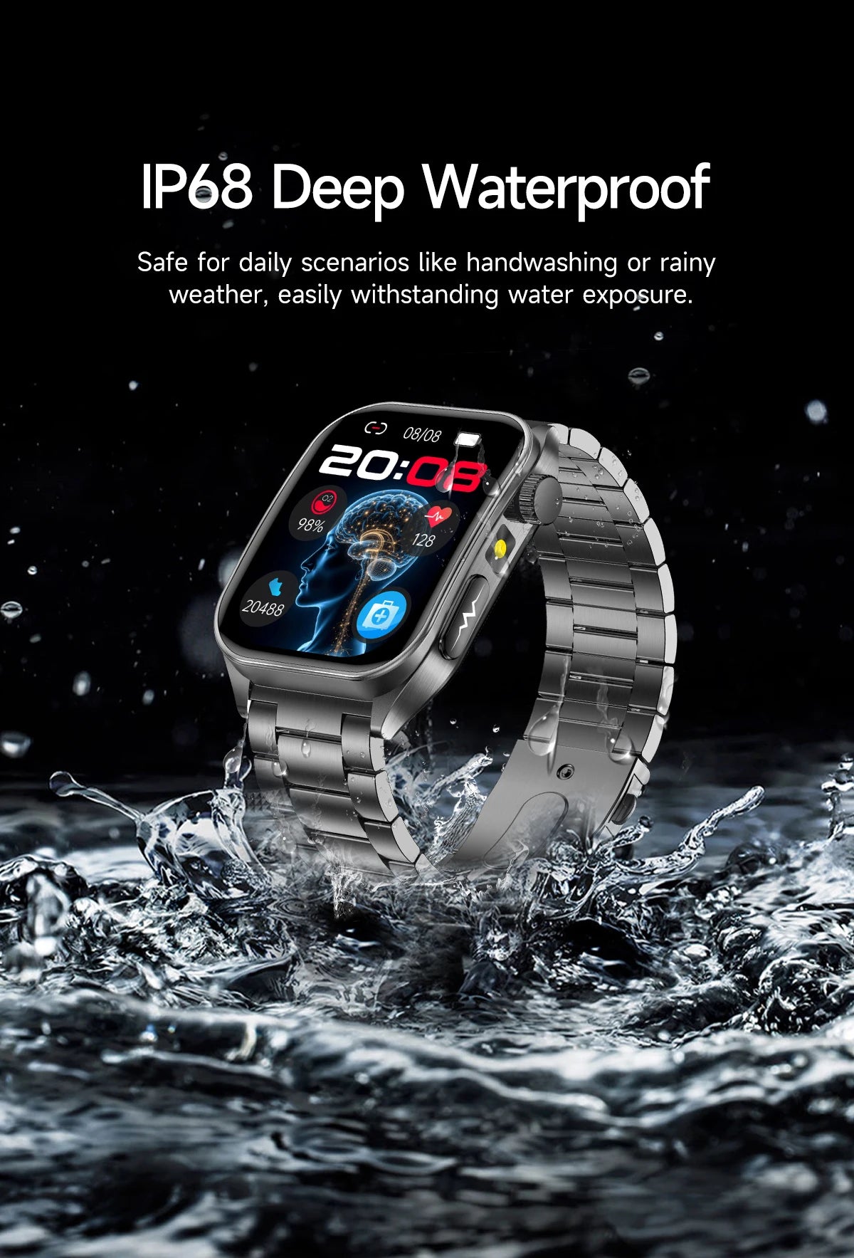 2026 New 650nm Laser Therapy Blood Fat Uric Acid Blood Pressure Smart Watch ECG+PPG Precise Health Monitor Smartwatches For Men