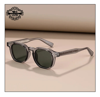 Classics Rivets Style Retro Sun Glasses for Women TR90 Frame Polygon Polarized Sunglasses UV400 Male Black Green 2025 Summer