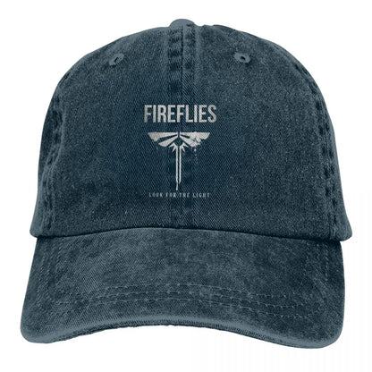 Vasaros kepurė su saulės skydeliu „FIREFLIES LOOK FOR THE LIGHT“ Hiphopo kepurės Veiksmo-nuotykių žaidimas „The Last of Us“ Kaubojaus skrybėlė Kepurės su snapeliu