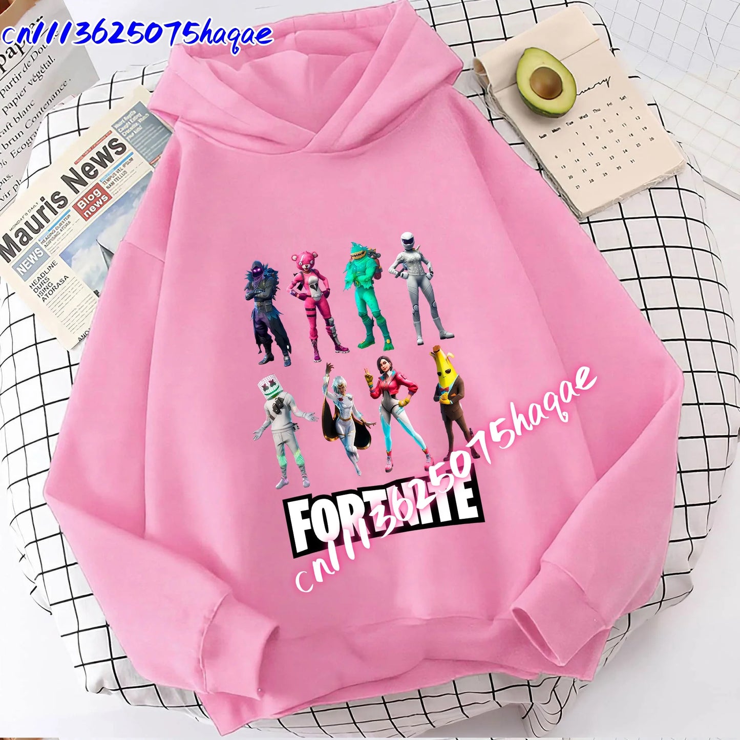 Nowa bluza dziecięca z kapturem Fortnites z nadrukiem postaci z gry, styl kreskówkowy, jesienna odzież casualowa, zimowa bluza dla chłopców